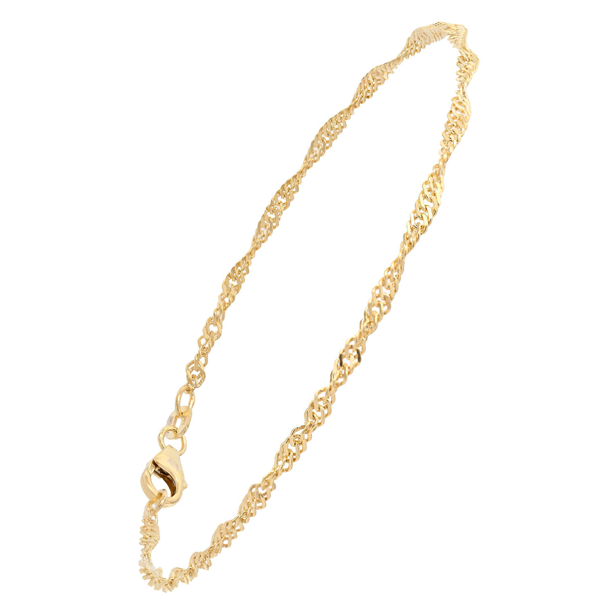 Goldkette Singapurkette Armkette 2,2 mm massiv 19 cm 585-14 Karat Gold