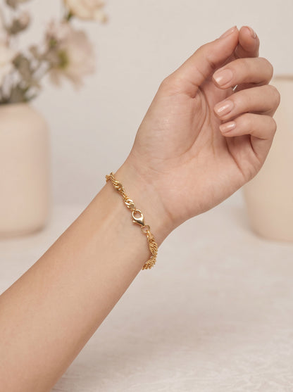 Goldkette Singapurkette Armkette 2,9 mm massiv 19 cm 585-14 Karat Gold