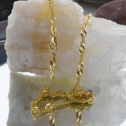 Goldkette Singapurkette Armkette 2,9 mm massiv 19 cm 585-14 Karat Gold