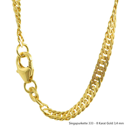 Singapurkette Halskette  333 - 8 Karat Gold Auswahl