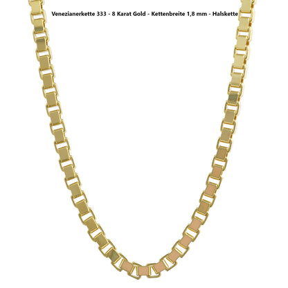 Edle Venezianerkette Halskette - 333 - 8 Karat Gold Juwelier Qualität
