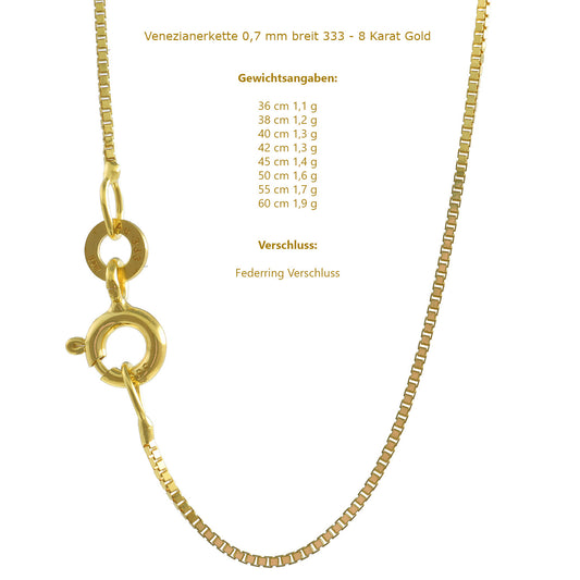 Edle Venezianerkette Halskette - 333 - 8 Karat Gold Juwelier Qualität