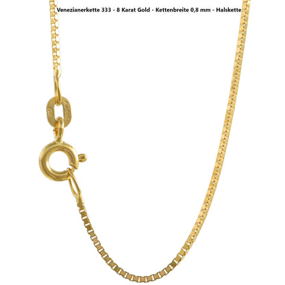 Edle Venezianerkette Halskette - 333 - 8 Karat Gold Juwelier Qualität