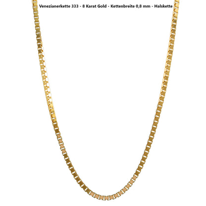 Edle Venezianerkette Halskette - 333 - 8 Karat Gold Juwelier Qualität