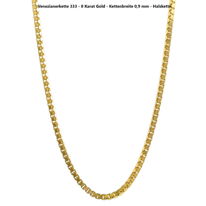 Edle Venezianerkette Halskette - 333 - 8 Karat Gold Juwelier Qualität