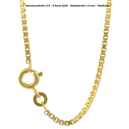 Edle Venezianerkette Halskette - 333 - 8 Karat Gold Juwelier Qualität