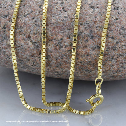 Edle Venezianerkette Halskette - 333 - 8 Karat Gold Juwelier Qualität