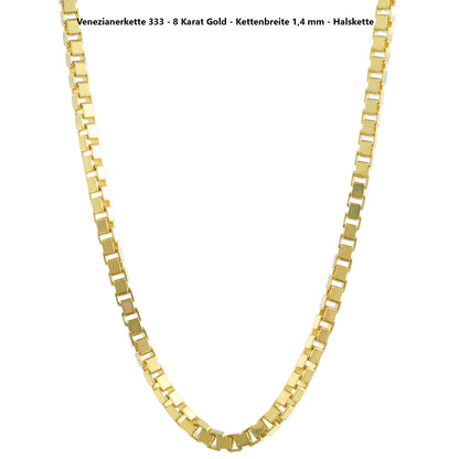Edle Venezianerkette Halskette - 333 - 8 Karat Gold Juwelier Qualität