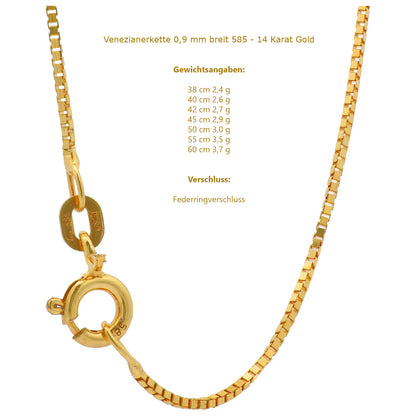 Edle Venezianerkette Halskette  585 - 14 Karat Gold Juwelier Qualität