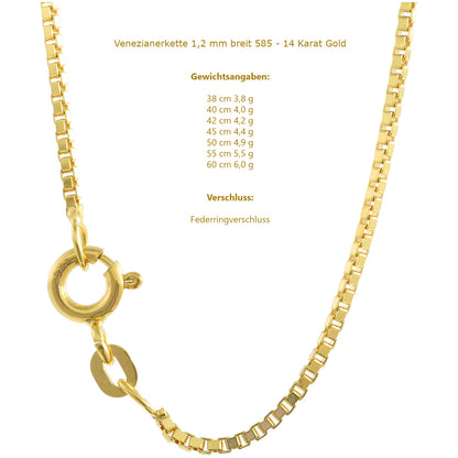 Edle Venezianerkette Halskette  585 - 14 Karat Gold Juwelier Qualität