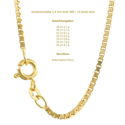 Edle Venezianerkette Halskette  585 - 14 Karat Gold Juwelier Qualität