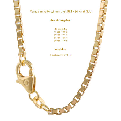 Edle Venezianerkette Halskette  585 - 14 Karat Gold Juwelier Qualität