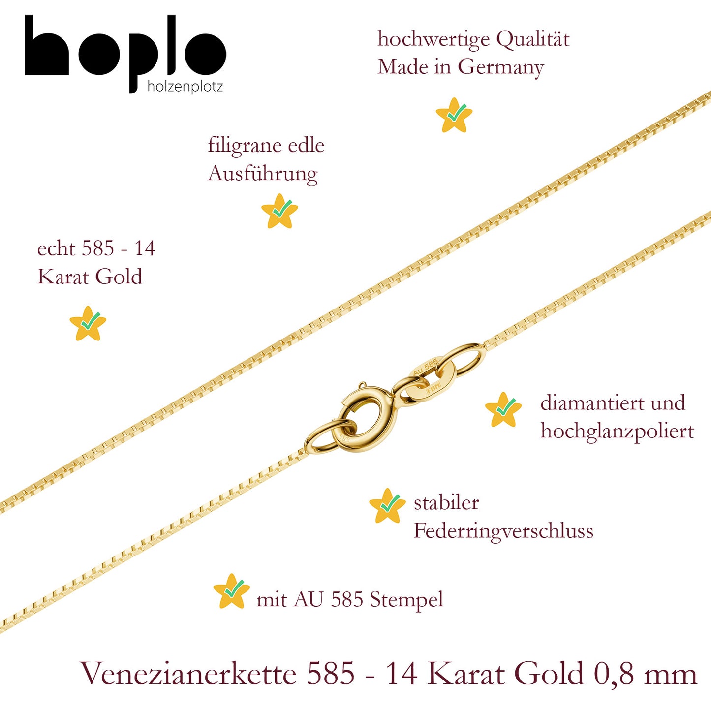 Edle Venezianerkette Halskette  585 - 14 Karat Gold Juwelier Qualität
