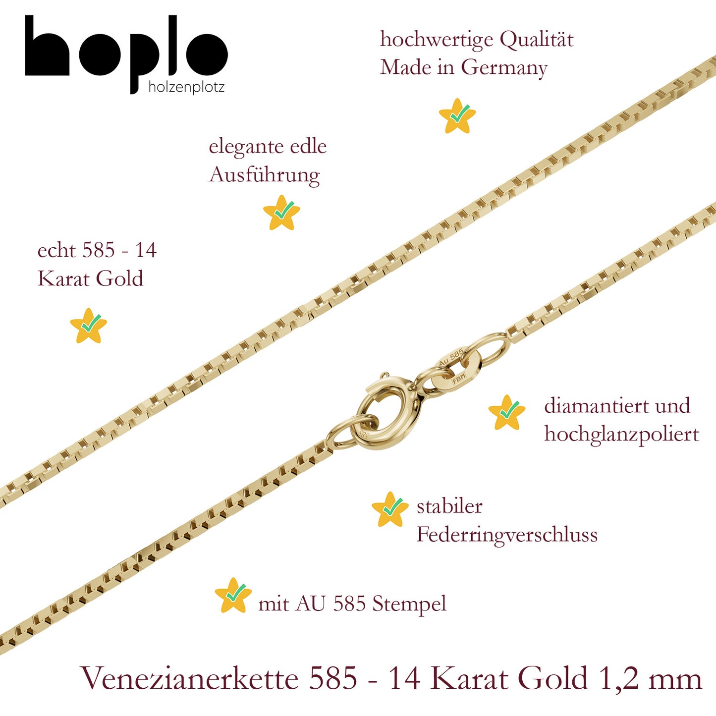 Edle Venezianerkette Halskette  585 - 14 Karat Gold Juwelier Qualität
