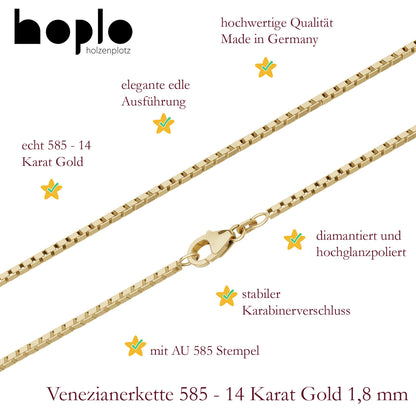 Edle Venezianerkette Halskette  585 - 14 Karat Gold Juwelier Qualität