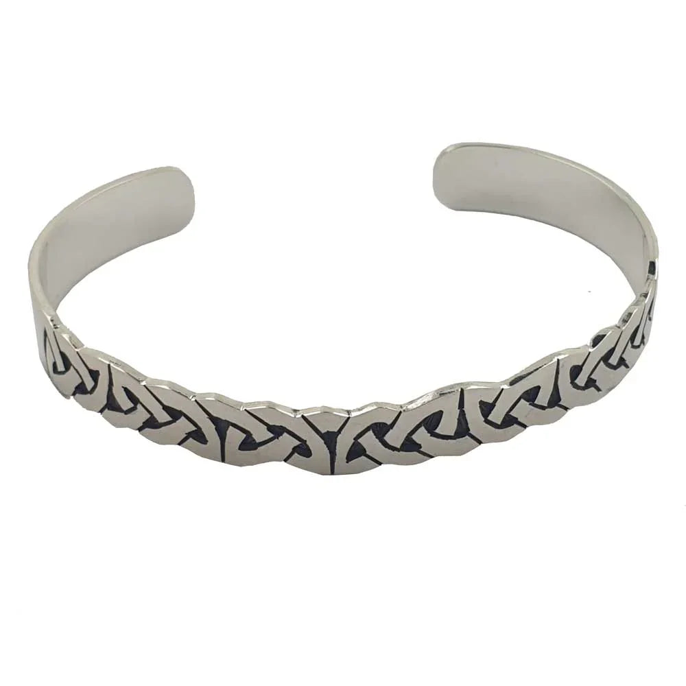 Armreif massiv 925er SIlber keltischer Knoten breit 11mm Armband Armkette