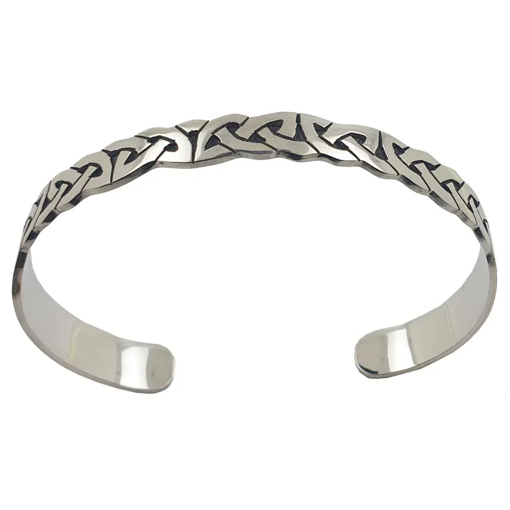 Armreif massiv 925er SIlber keltischer Knoten breit 11mm Armband Armkette