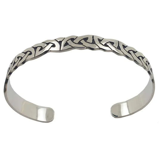 Armreif massiv 925er SIlber keltischer Knoten breit 11mm Armband Armkette
