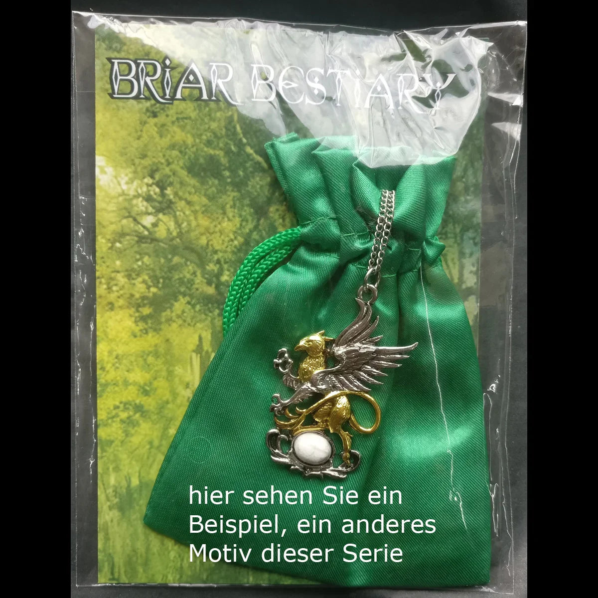 Jackalope (Hasenbock) Briar mystischer Anhänger Fabelwesen Kette Schmuckbeutel