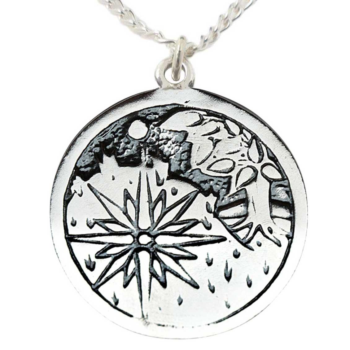 Sidhe Keltische Sternzeichen Anhänger versilbert Kette 17.Mai - 8.Juni 25mm