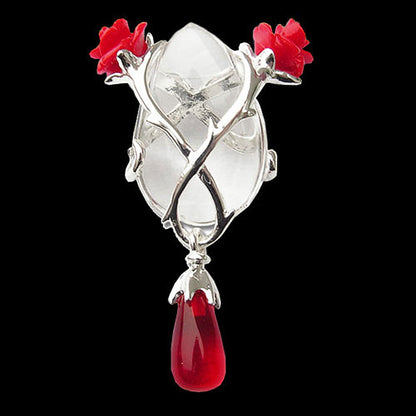 Anne Stokes Kristallhüter Rose und Dorn Anhänger  mit Kette; Liebe Partnerschaft - Pflanzen - 28x43mm