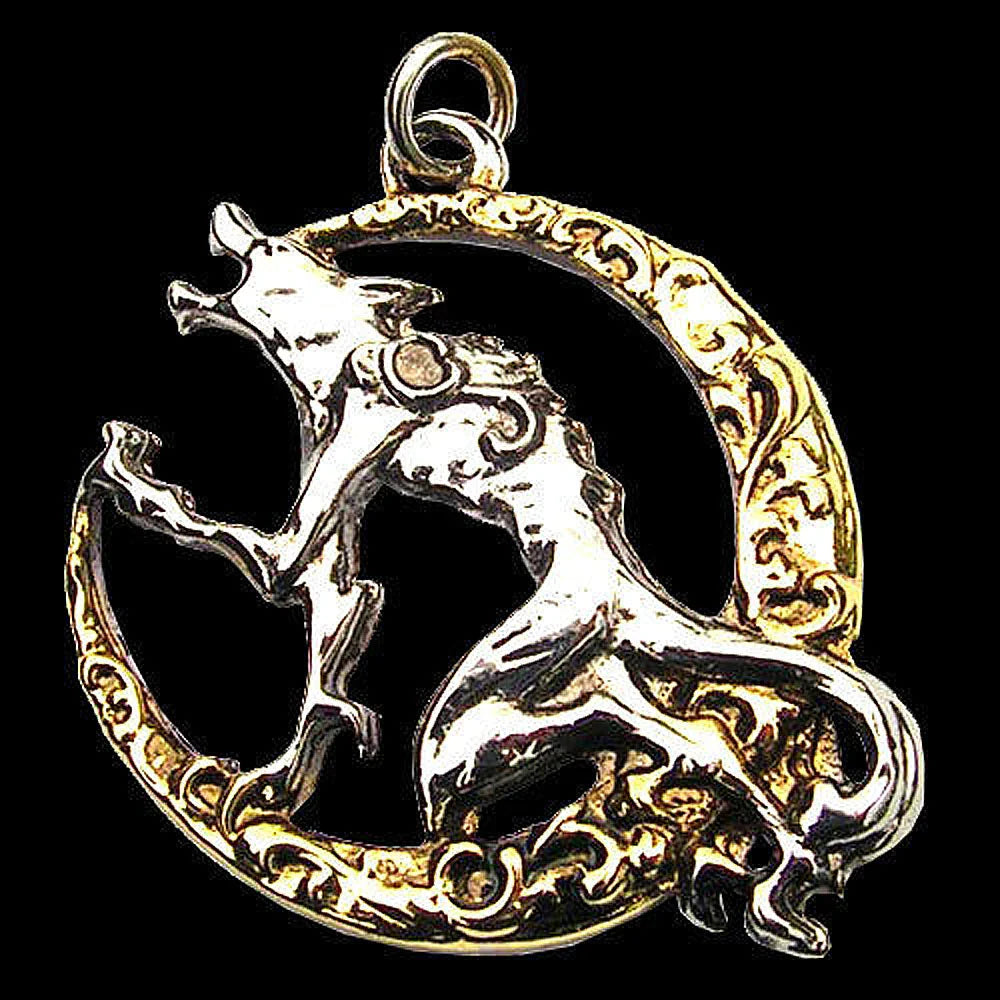 Lied des Lycan Anhänger Schmuck Briar Kinder der Nacht - Mond , Wolf Hund - 30x32mm
