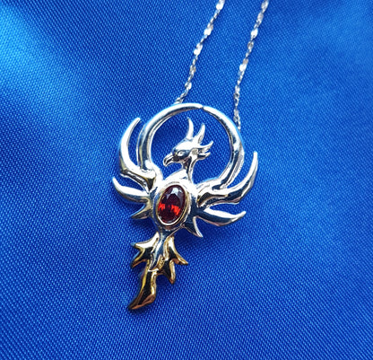 Die Auferstehung des Phönix Schmuck Anhänger 925er Silber 30mm+echte Silberkette