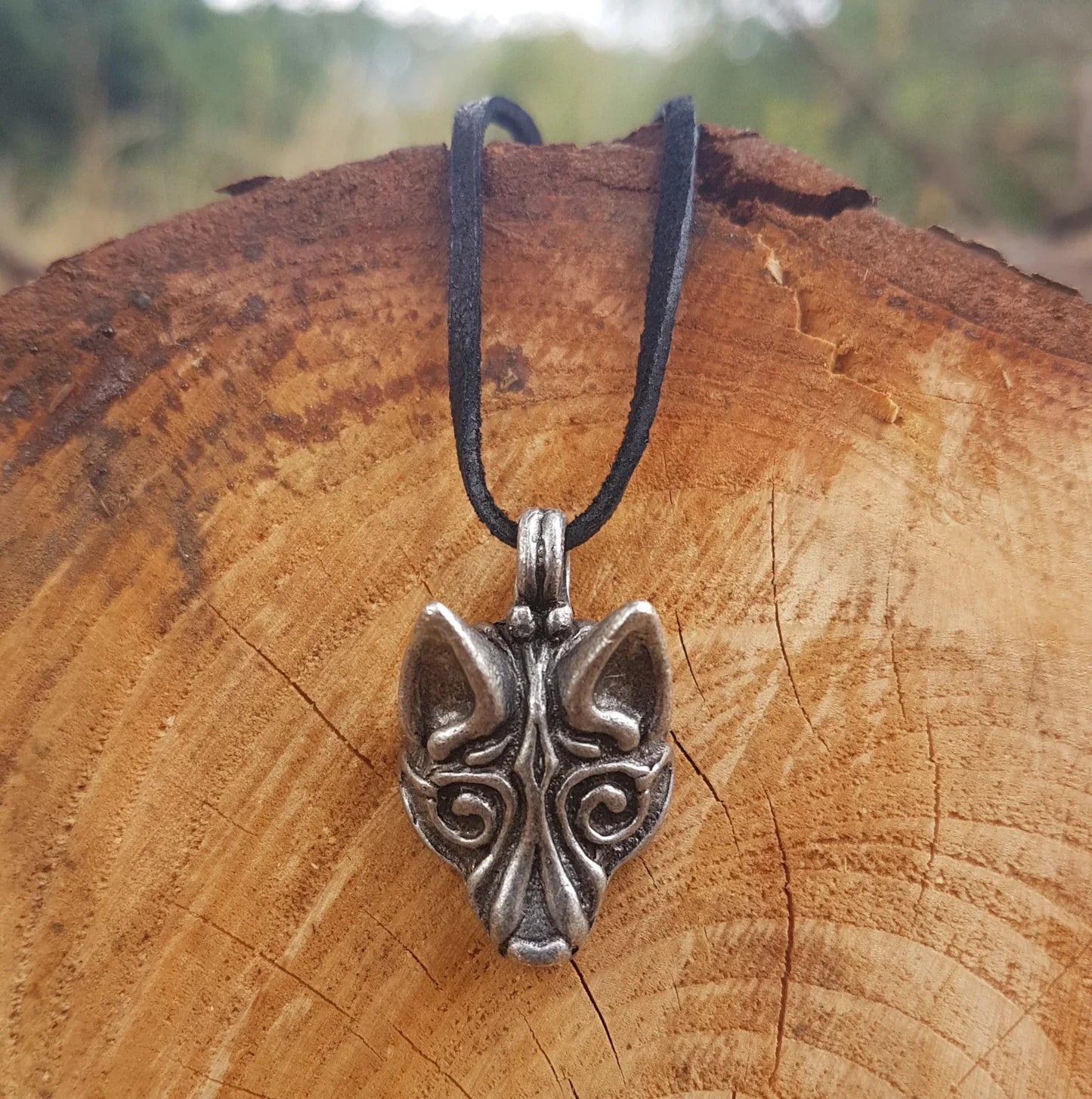Wikingerwolf Fenrir Loki versilbert Zinn Schmuck Anhänger Vikings celtic