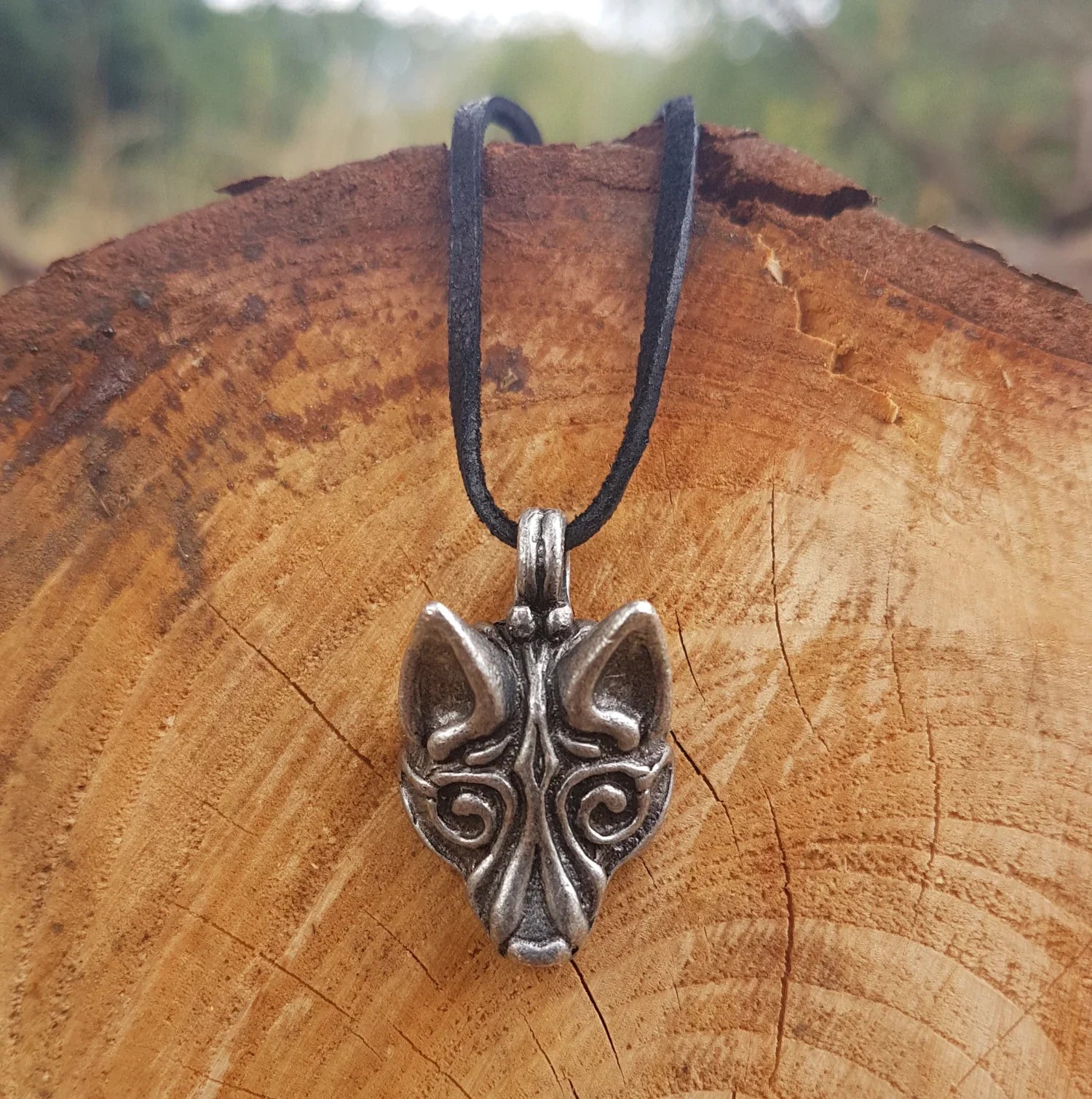 Wikingerwolf Fenrir Loki versilbert Zinn Schmuck Anhänger Vikings celtic