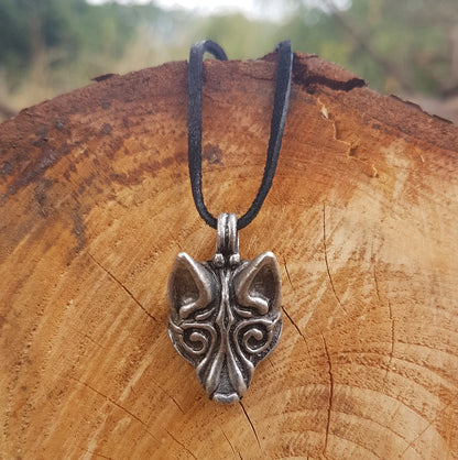 Wikingerwolf Fenrir Loki versilbert Zinn Schmuck Anhänger Vikings celtic