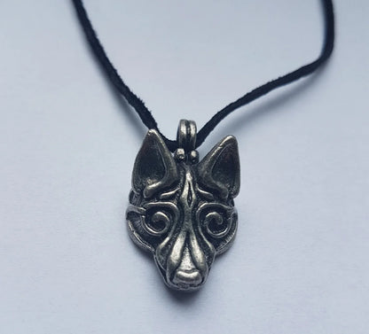 Wikingerwolf Fenrir Loki versilbert Zinn Schmuck Anhänger Vikings celtic