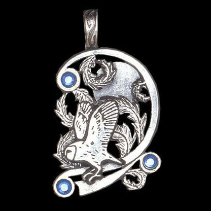 Eule Anhänger Schmuck - Vögel - 42x24mm Wikinger Swarovski Kristalle + Kette