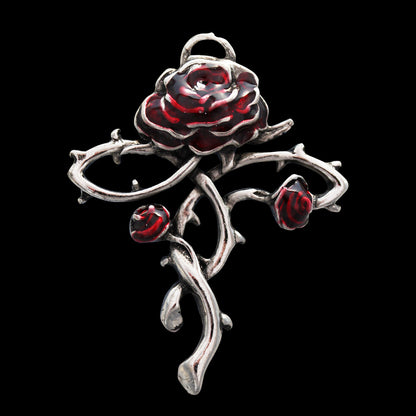 Rosenkreuz Anhänger  Rose Dornen Galraedia Gothic Mystic + Kette - Kreuze - 33x42mm