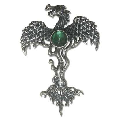 Der Drachenbaum Anhänger Elfen Feen Drachen Greenwood mythisch 63x42mm +Halsband