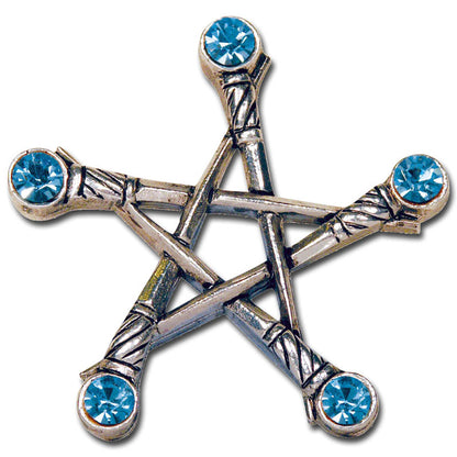 PENTAGRAMM DER SCHWERTER  Anhänger versilbert - Pentagramm - 40x40mm + Kette