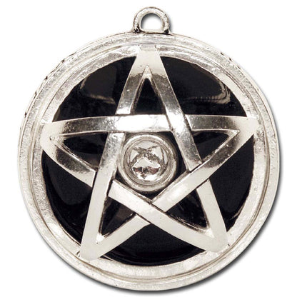 ASTRALPENTAGRAMM  Anhänger versilbert Pentagramm 37mm 15mm dick (fast Halbkugel)