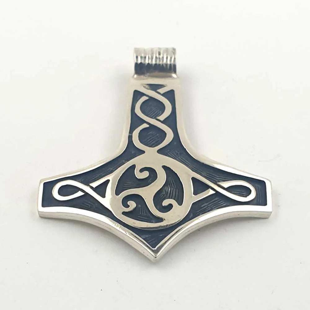Thors Hammer Schmuck Anhänger 925er Silber - Thorhammer - 38x45 mm