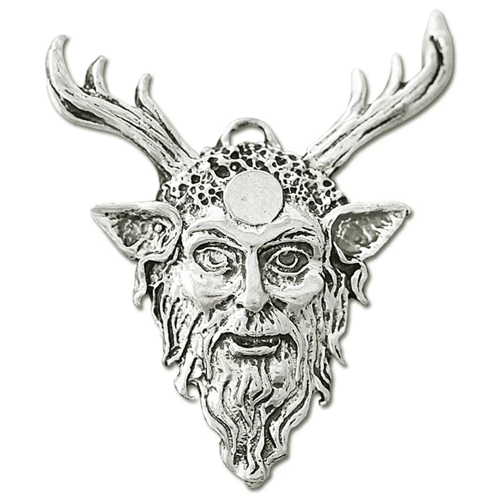 Cernunnos Schmuck Anhänger versilbert mit Kette und Satinbeutel 35x30mm