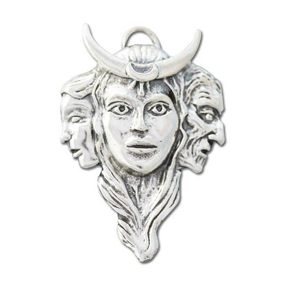 Göttin der Dreifaltigkeit Schmuck Anhänger versilbert mit Kette Satinbeutel 23x33 mm