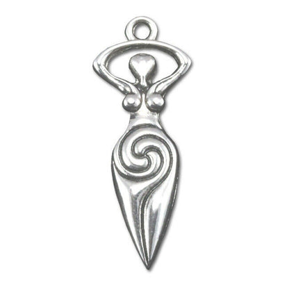 Spiral-Göttin Schmuck Anhänger versilbert mit Kette und Satinbeutel 40