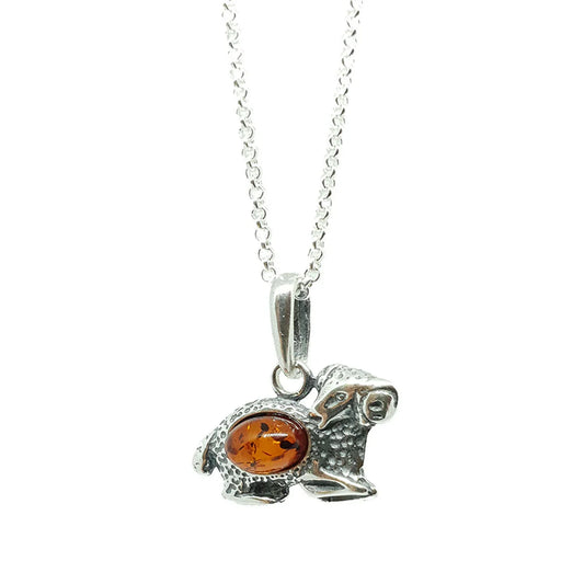 Sternzeichen Anhänger mit Ankerkette 925er Silber Bernstein Schmuck