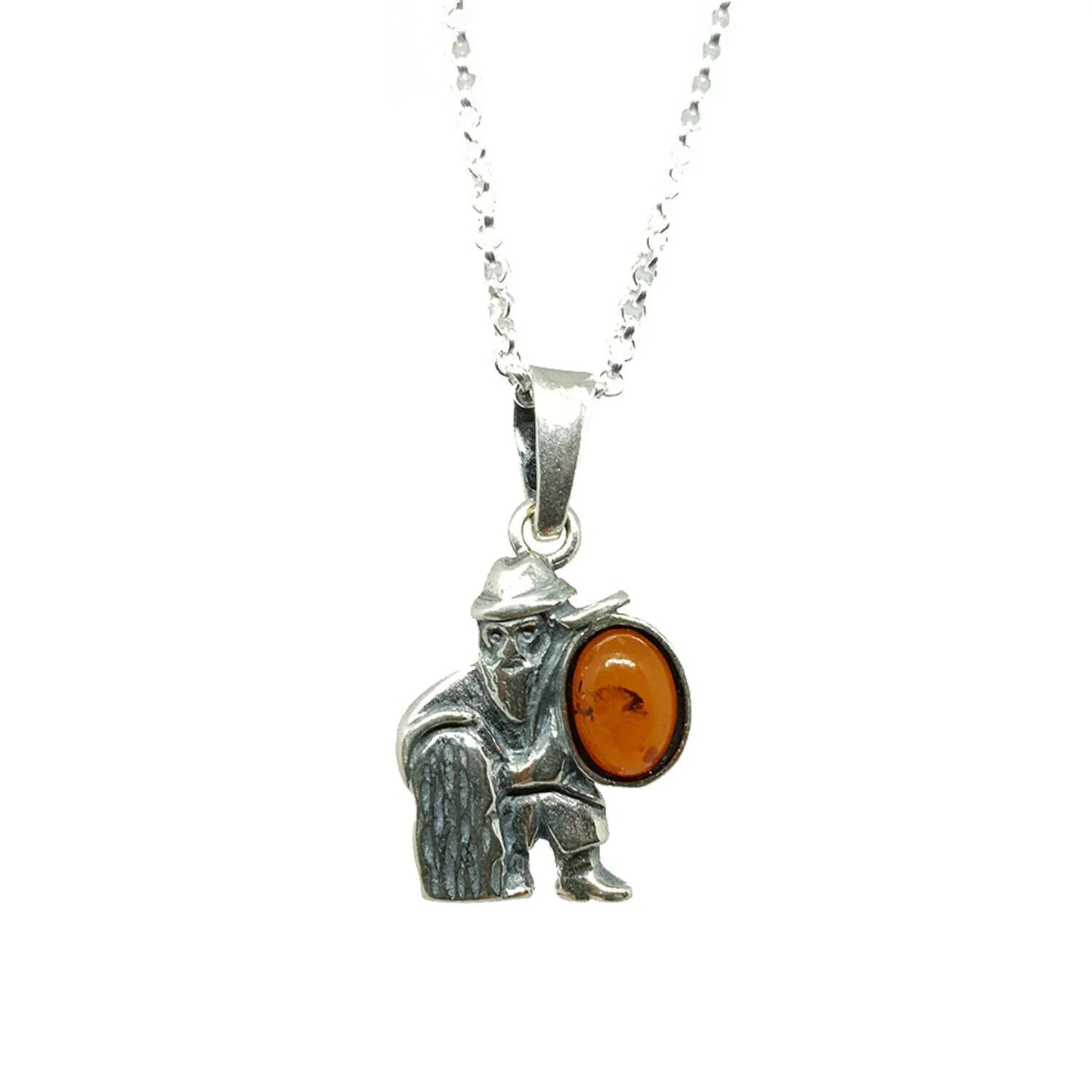 Sternzeichen Anhänger mit Ankerkette 925er Silber Bernstein Schmuck