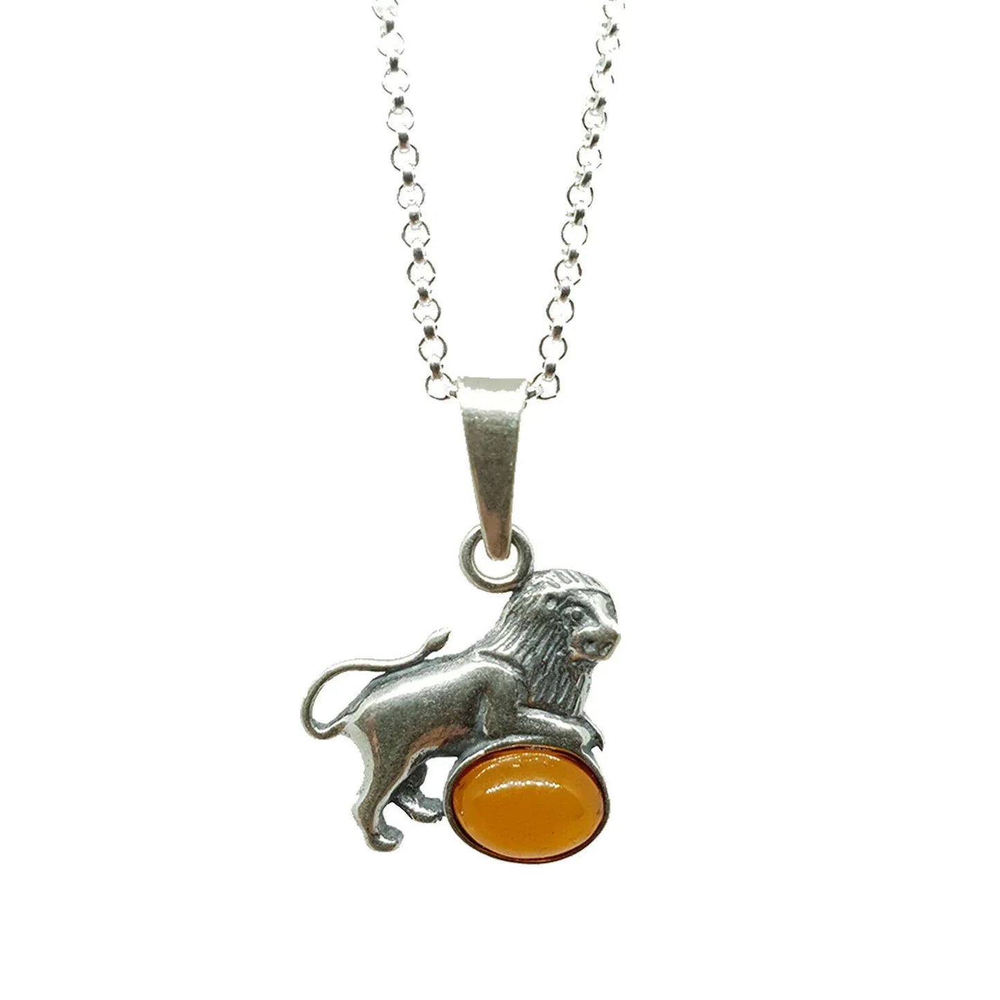 Sternzeichen Anhänger mit Ankerkette 925er Silber Bernstein Schmuck