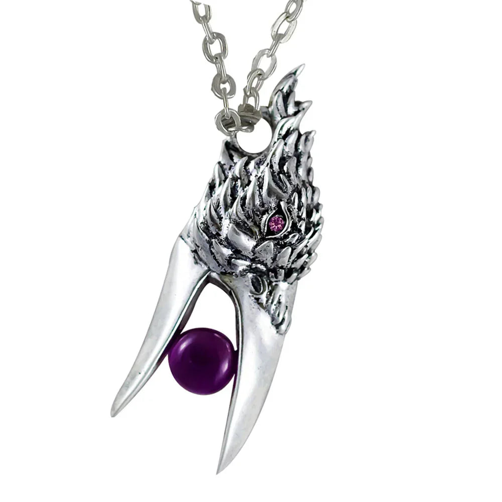 Rabenkopf Schmuck Anhänger Magische Tiere Hexen Magier 5,5 x 1,7 cm + Kette