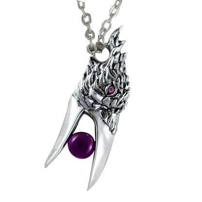 Rabenkopf Schmuck Anhänger Magische Tiere Hexen Magier 5,5 x 1,7 cm + Kette