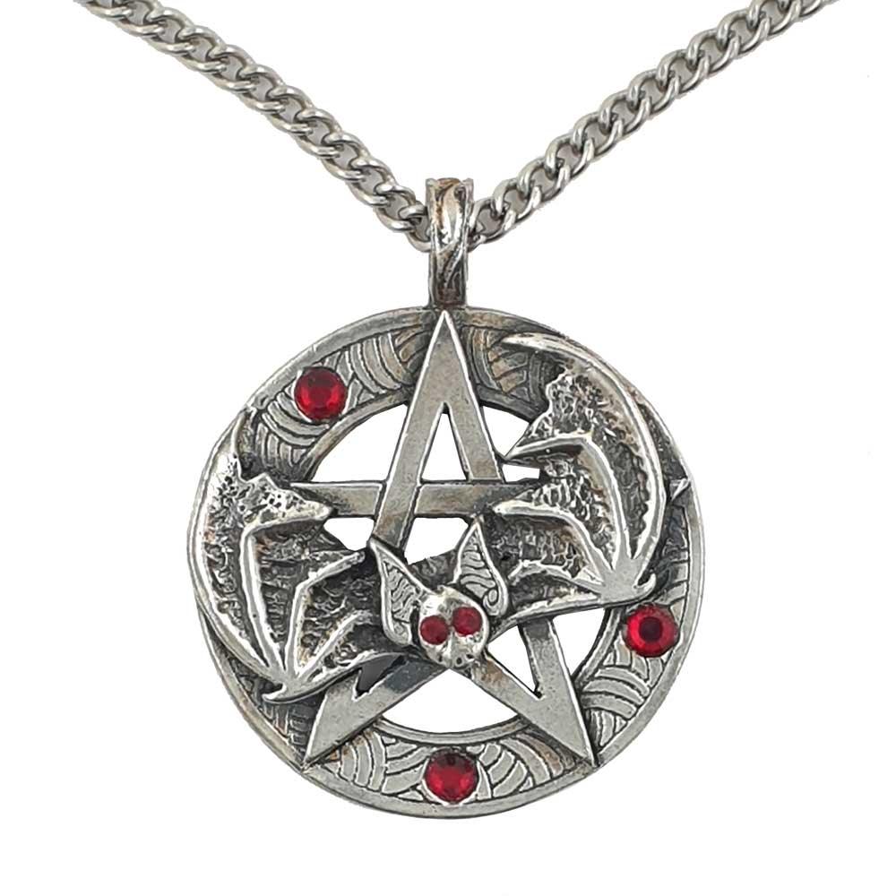 Fledermaus Mit Pentagramm Anhänger Schmuck - Pentagramm - 43x40mm