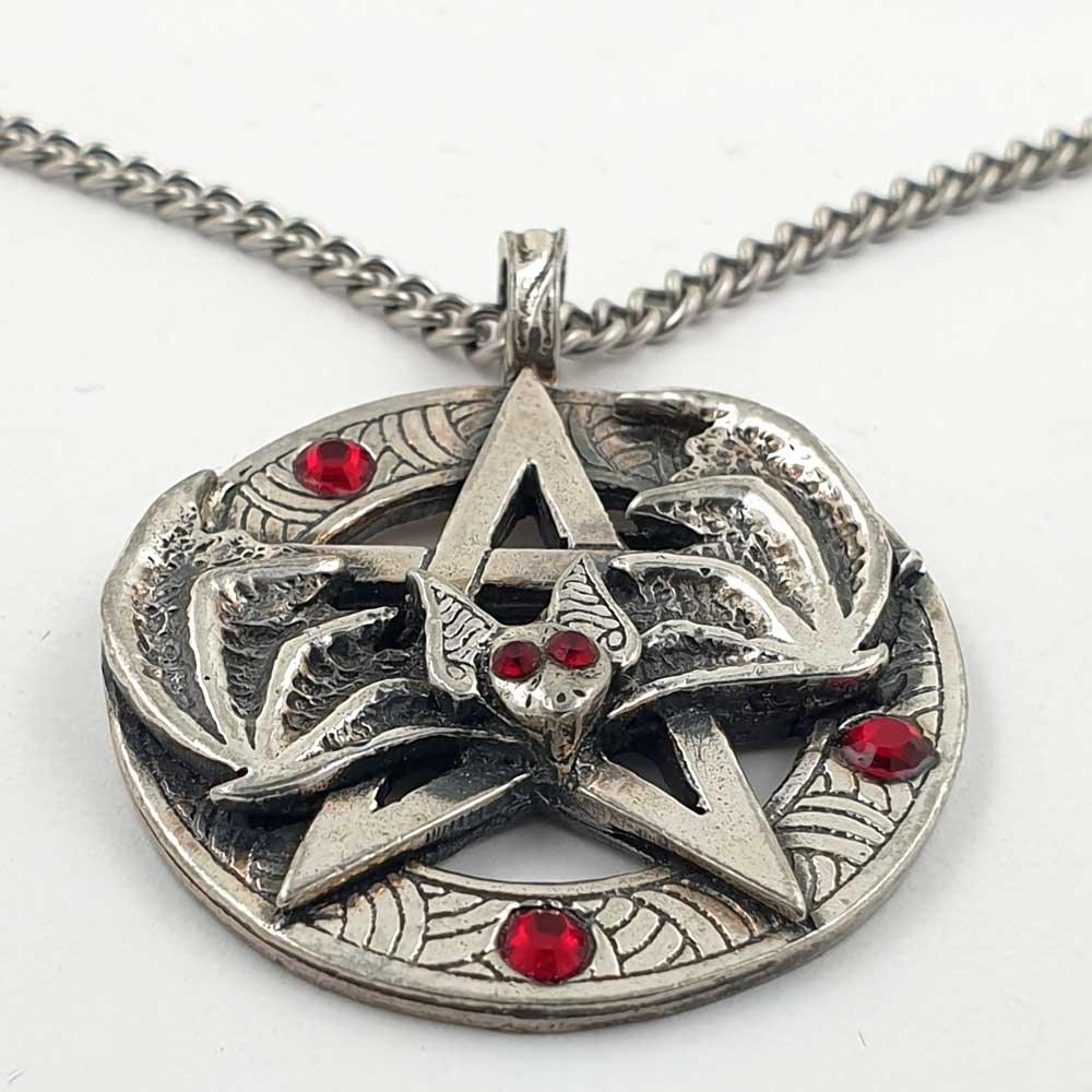 Fledermaus Mit Pentagramm Anhänger Schmuck - Pentagramm - 43x40mm