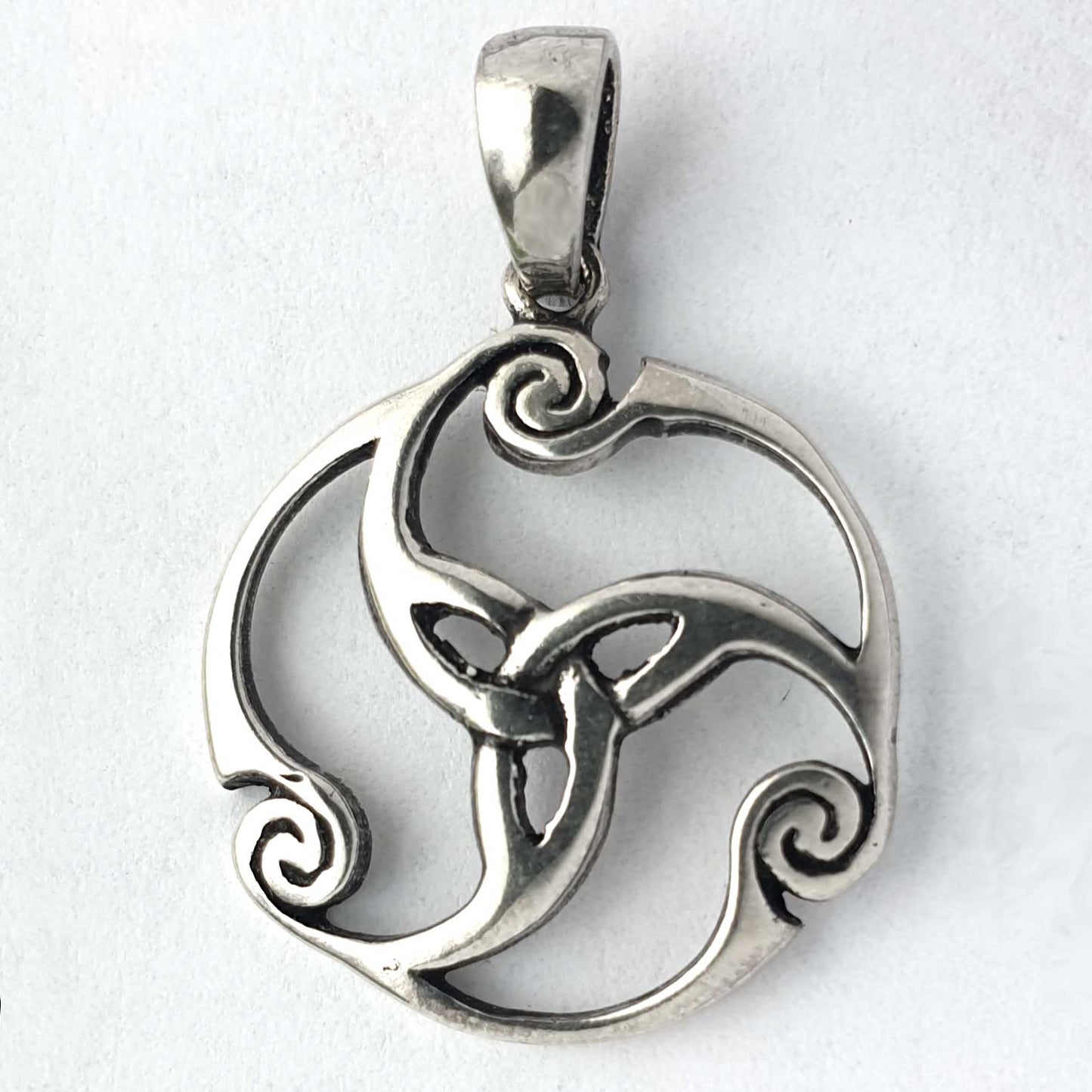 Trinity Spiralen Anhänger 925 Silber keltischer  Silberschmuck 19 mm