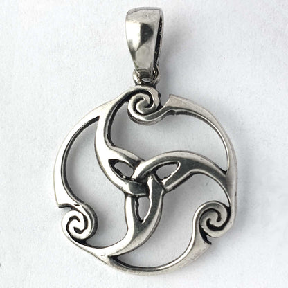Trinity Spiralen Anhänger 925 Silber keltischer  Silberschmuck 19 mm