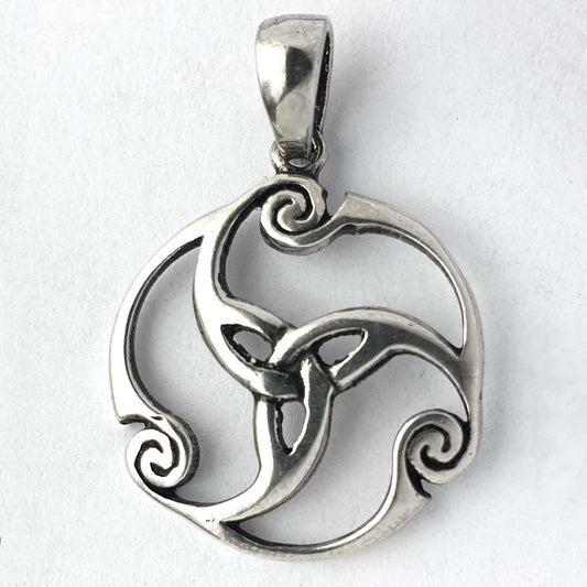Trinity Spiralen Anhänger 925 Silber keltischer  Silberschmuck 19 mm